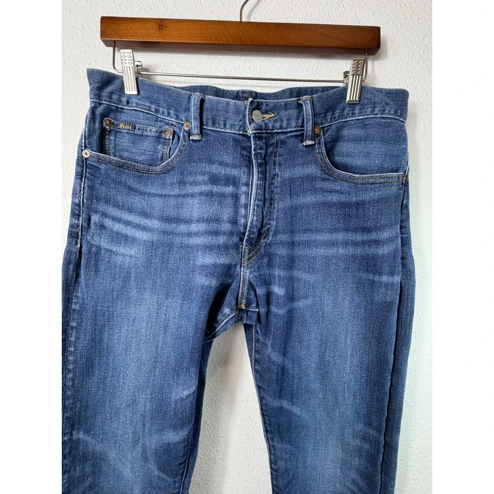 Polo Ralph Lauren Jeans Mens 34x30 Blue Varick Slim Straight Stretch Denim